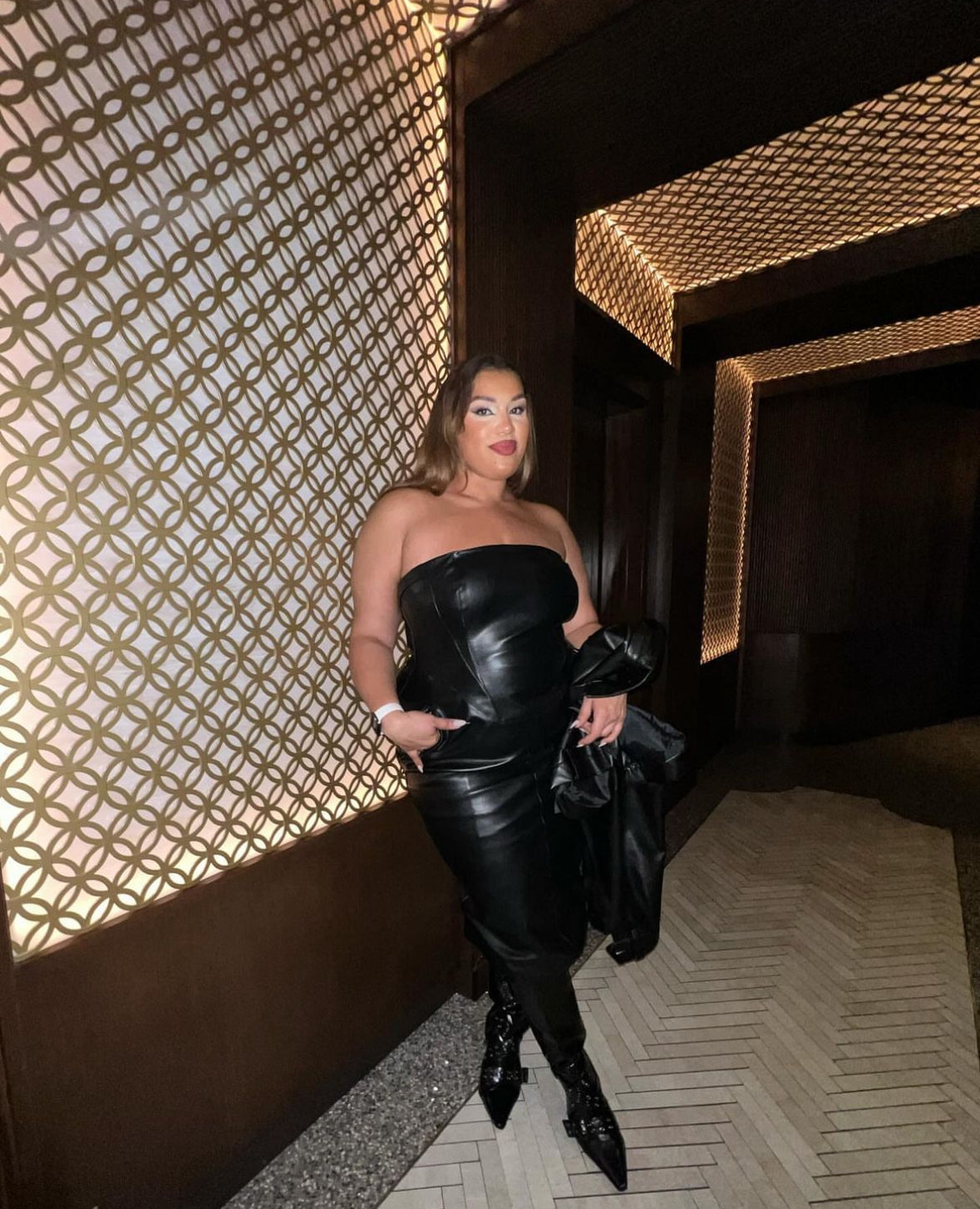 khy leather dress Latex Mini Dress