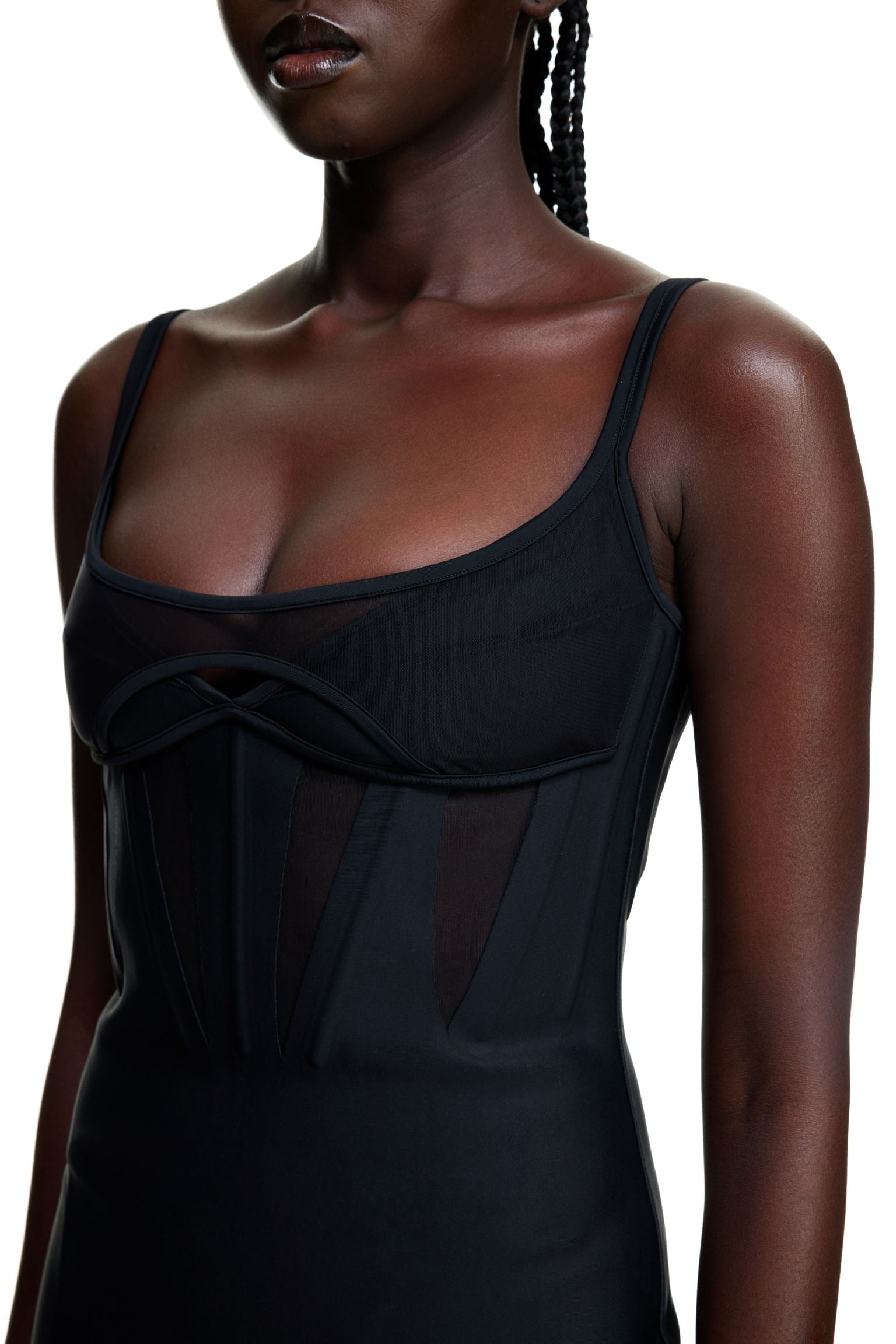 hm mugler corset dress MUGLER & H&M Women's Blue Corset style Mini Dress Blue Size L eur 46